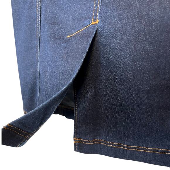 BODEN Pencil Silhouette Skirt Cotton Blend in Blue Stretch Denim Women’s 8 Long - Picture 6 of 14